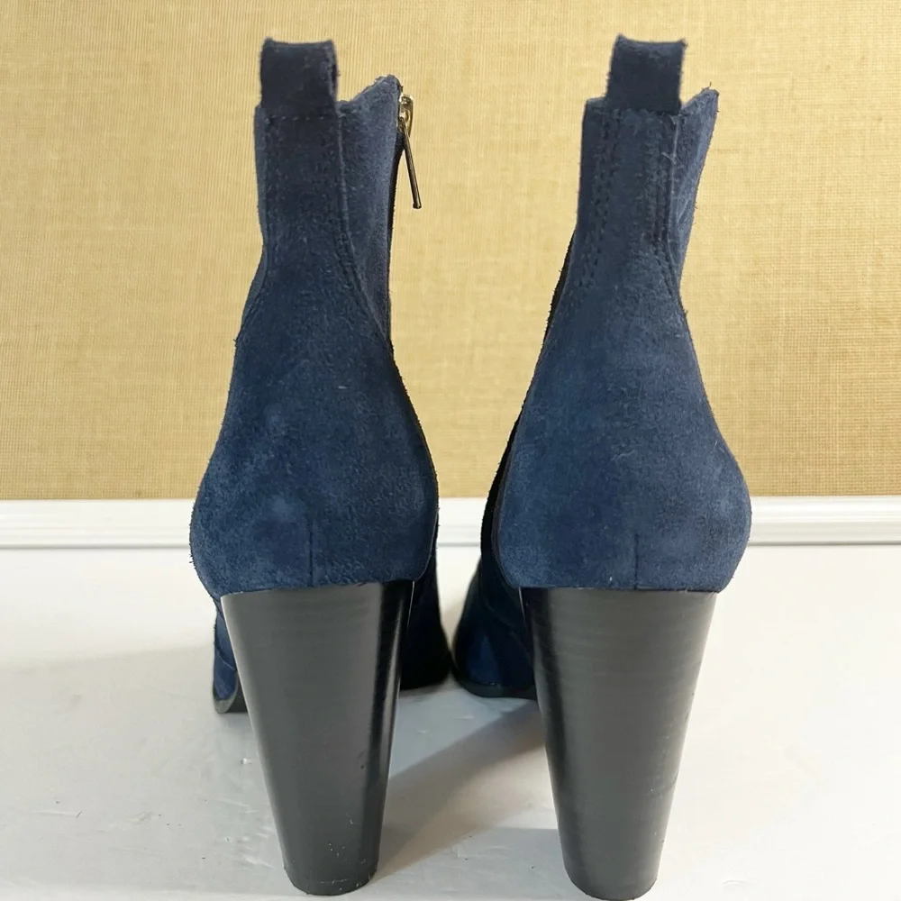 Joie Dalton Bootie Blue Suede Zip Up Ankle Boots Size 38.5 (US 8.5)